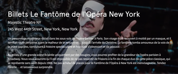 voir spectacle broadway