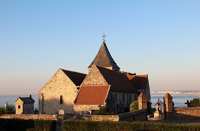 église du village de Varangeville sur Mer en Normandie