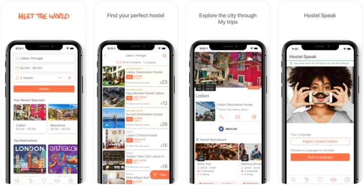 application pour voyager hostelworld