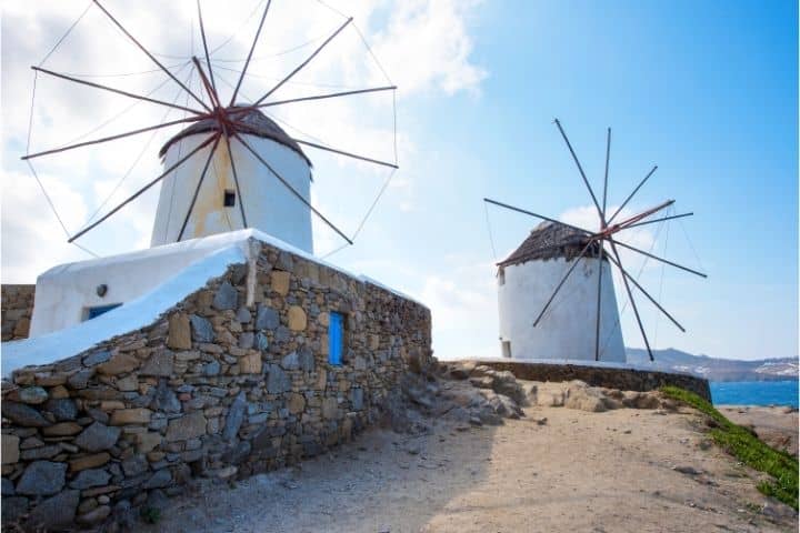 Visite Mykonos: moulins de Kato Myli