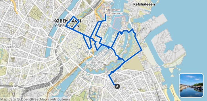 itinéraire  velo à Copenhague